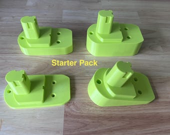 Ryobi One+ 18V Verktygsfäste Set – Väggförvaringshållare för Ryobi Elverktyg, Garageorganisatör