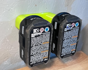 Ryobi 18V Batterihållare – Väggmonterad hållare för Ryobi One+ Batterier, Garage & Verkstadsförvaring