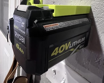 Soporte de pared para baterías Ryobi de 40 V – Soporte de almacenamiento para baterías Ryobi de 40 V, organizador de garaje.