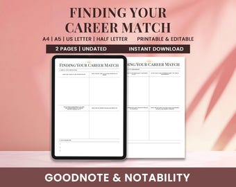 Trovare la tua corrispondenza professionale: pianificatore di auto-scoperta / strumento di ricerca di interessi e passioni professionali / scheda di valutazione dei punti di forza del percorso di carriera