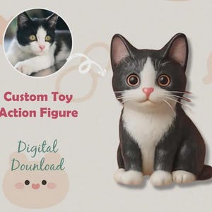 Miniatura 3D personalizada do seu animal de estimação, feita à mão a partir da sua foto. Brinquedo exclusivo para amantes de animais de estimação. Presente ideal para aniversários, casamentos e Dia dos Namorados.