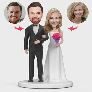 Figurine personnalisée de mariage de couple personnalisé avec texte gravé, cadeau unique pour un anniversaire de la Saint-Valentin