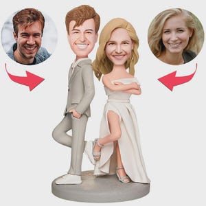 Cadeau de mariage personnalisé personnalisé pour couple Figurine faite main avec texte gravé Cadeau d'anniversaire de Saint-Valentin