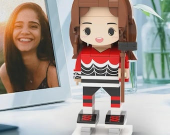 Figurine personnalisée de joueur de hockey | Figurine LNH personnalisée à partir d'une photo, cadeau sport unique pour petit ami, papa, entraîneur, homme, fans de hockey sur glace