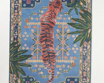 Hand Tufted Wool Blend Bengal Tiger Rug, Anthropologie Rugs