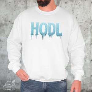 HODL Bitcoin Sweatshirt, Crypto Winter Streetwear Crewneck, Unisex Heavy Blend Sweater, Gift for Hodlers and Crypto Enthusiasts