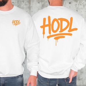 Bitcoin HODL Sweatshirt, Crypto Crewneck, Unisex Streetwear Pullover, Gift for Hodlers, Bitcoin Lover Gift, Heavy Blend Sweatshirt