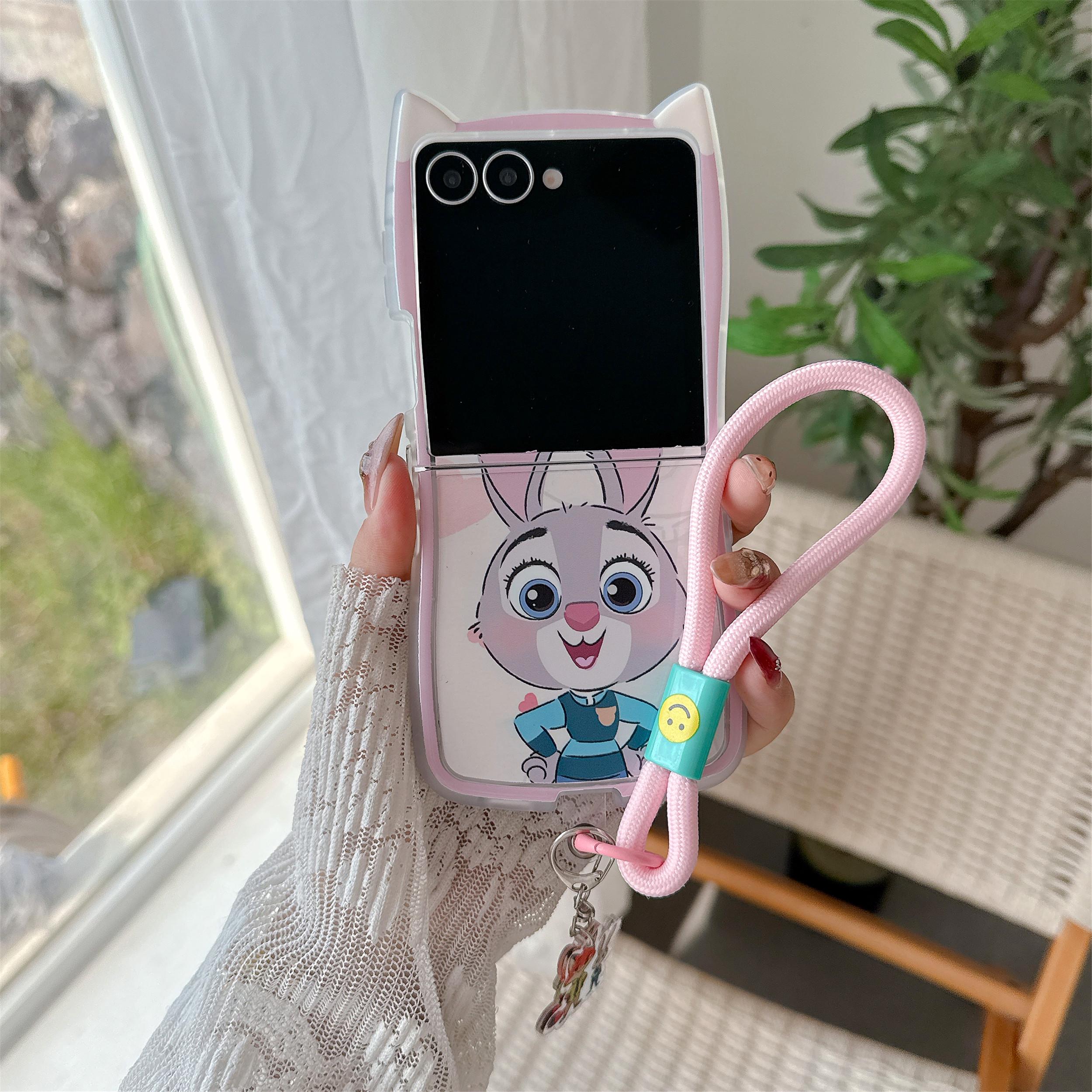 Cute Judy and Nick Cat Ear Phone Case (with Strap) for Samsung Z
