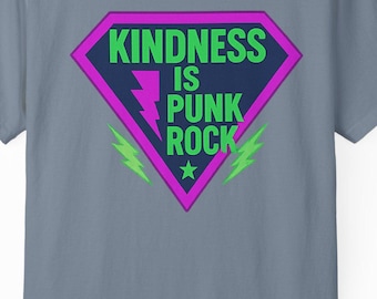 Kindness Is Punk Rock Comfort Colors Tee - Retro Graphic T-Shirt
