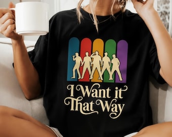 Camiseta "I Want It That Way" / Camiseta con estampado nostálgico de las boy bands de los 90