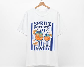 Camiseta Spritz O'Clock / Camiseta de cóctel Aperol Spritz, diseño de bebida veraniega