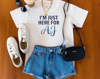 Camiseta "Solo estoy aquí por AJ" / Camiseta de concierto para fans / Camiseta de boy band / Camisetas de grupos de residencia en Las Vegas / Ropa a juego para fans