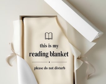 Esta es mi manta de lectura. No molestar. / Manta literaria minimalista para amantes de los libros.