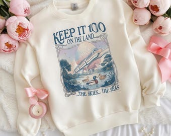 Theme Park Sweatshirt | Keep it 100 on the Land Crewneck