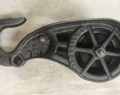 Antique Myers Cast Iron Drop Pulley Hay Trolley