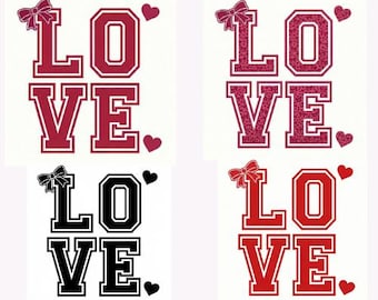 4 Varsity Love SVG Bundle, Coquette Bow, Love Designs,(Digital Download)