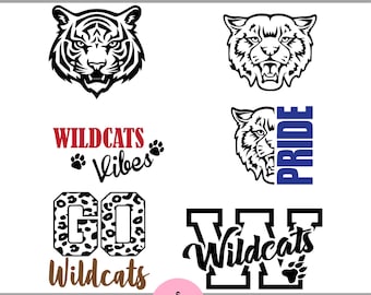 Wildcats SVG Bundle, School Spirit Designs (Digital Download)