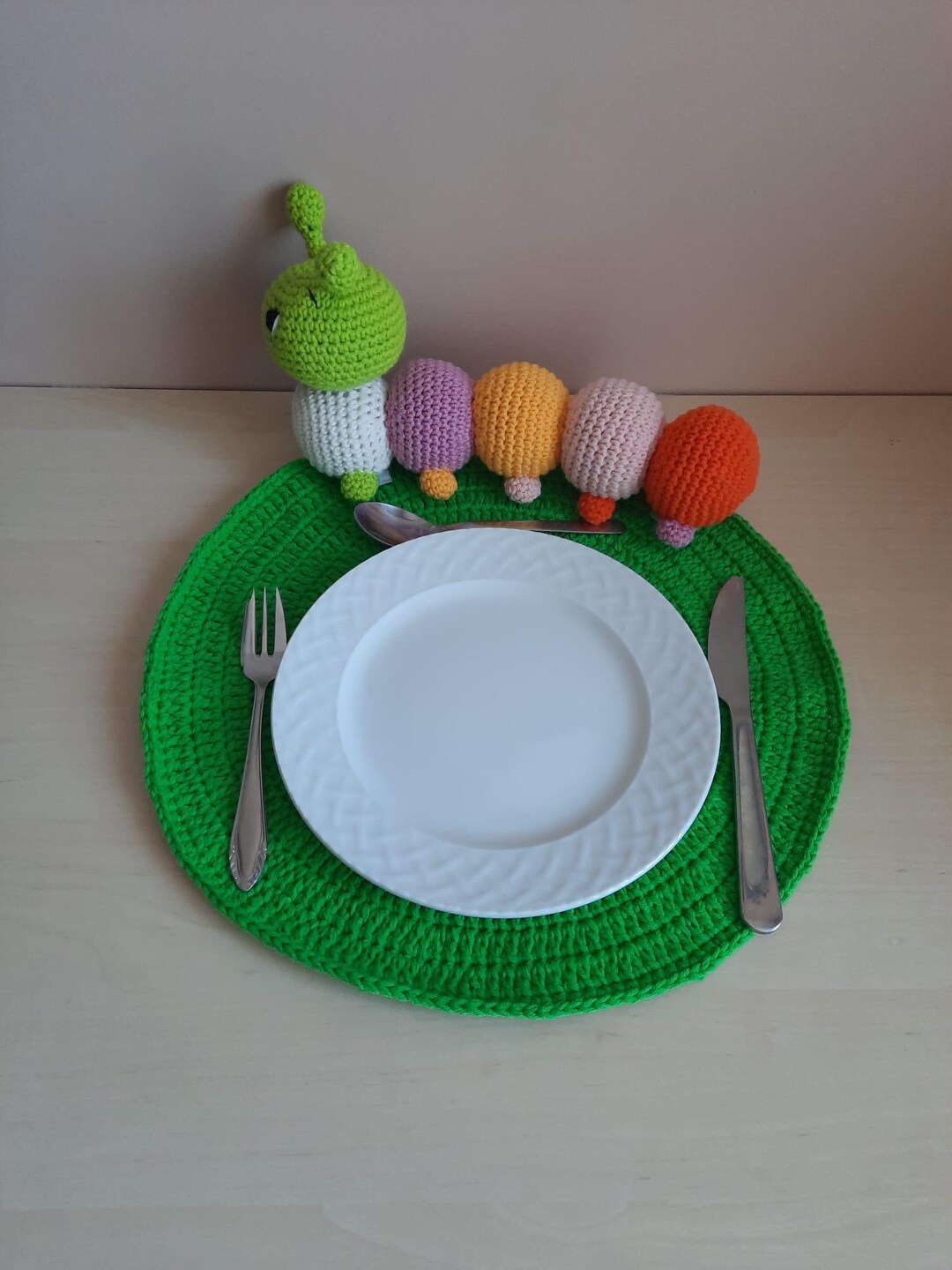 Caterpillar Crochet Placemat Pattern PDF – Fun DIY Table Mat With ...