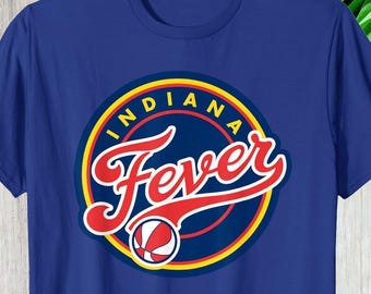 Camiseta con el logotipo de Indiana Fever, camiseta gráfica personalizada para fanáticos del baloncesto, regalo unisex personalizado de baloncesto.