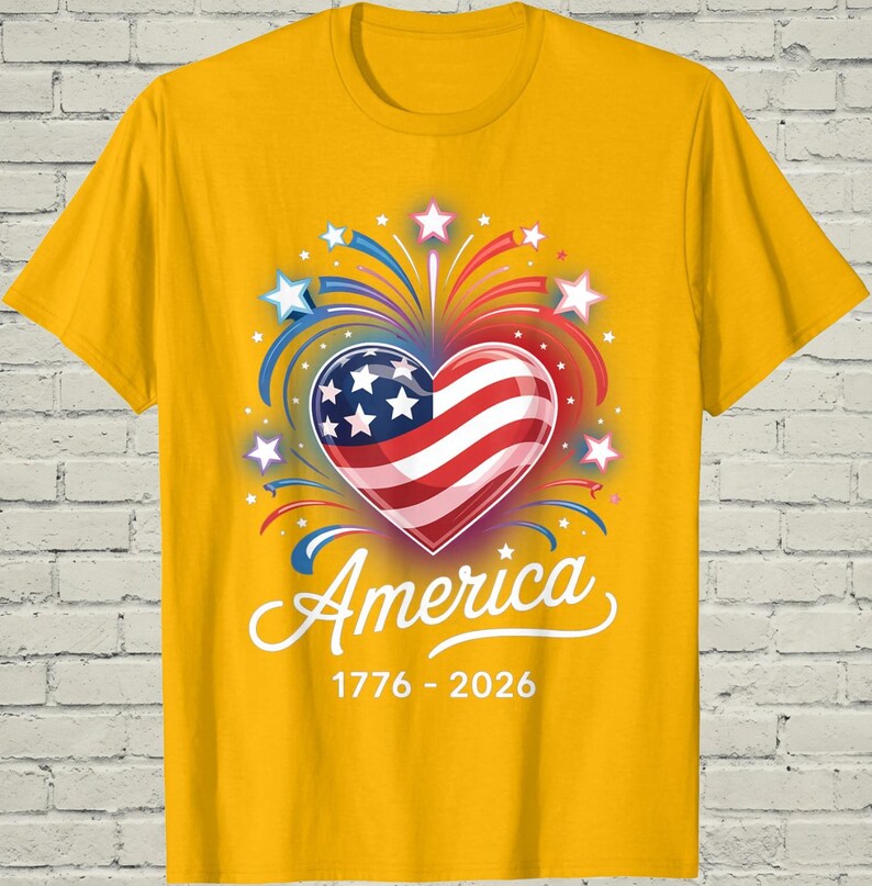USA 250th Shirt, Patriotic Flag Heart, July 4 Gift For Mom, 1776 2026 Apparel, Independence Day Top, American Birthday Tee, US Souvenir image 11
