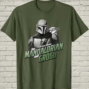 Baby Yoda Shirt, Mandalorian Tee, Birthday Gift For Dad, Star Wars Grogu Top, Galaxy Vacation Wear, Sci Fi Nerd Apparel image 1