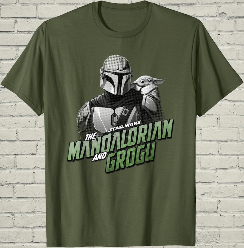 Baby Yoda Shirt, Mandalorian Tee, Birthday Gift For Dad, Star Wars Grogu Top, Galaxy Vacation Wear, Sci Fi Nerd Apparel image 1