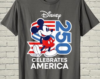 Camiseta Disney del 4 de julio, ropa America 250, regalo patriótico para él, camiseta retro de Mickey Mouse de EE. UU., artículos de vacaciones de verano, ropa del Día de la Independencia.