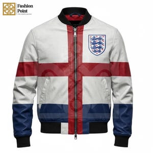 Fashion Point England Flag Leather Bomber Jacket Unisex Sportswear Vintage Aviator Pilot Coat Retro Fur Leather Outerwear