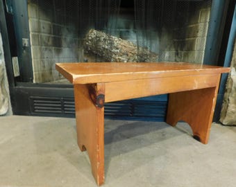 Vintage Wooden Milking Bench Stool Farmhouse Display Stand