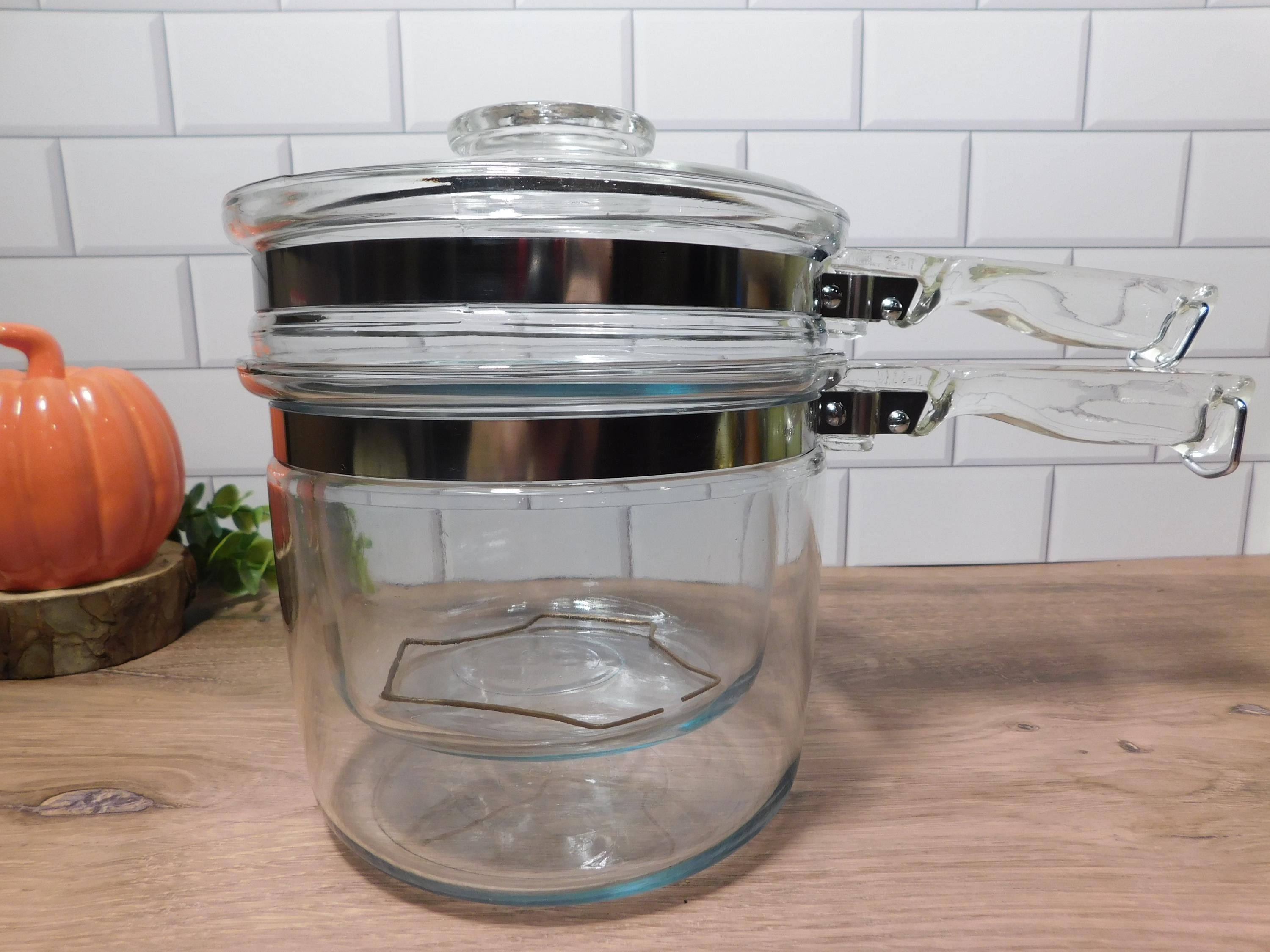 Vintage Pyrex Glass Double Boiler - Etsy