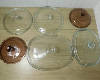 Vintage Replacement Lids – Clear & Cranberry Glass Pyrex, Various Sizes