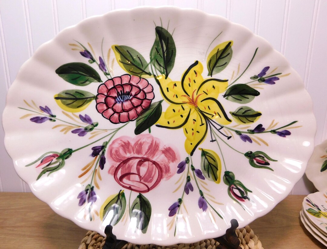 Vintage Blue Ridge Southern Potteries Tiger Lily Platter Plates Bowl ...