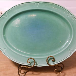 Vintage Mount Clemens Pottery Copper Green Platter