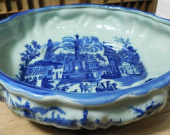 Vintage Victoria Ware Flow Blue Ironstone Foot Bath Planter Large 16"
