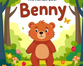 Druckbares Kinder Geschichtenbuch | Der Ehrliche Bär | Moral Geschichte für Kinder | Lehrt Ehrlichkeit und Freundlichkeit | Lern-PDF für Kinder von 3–9 Jahren