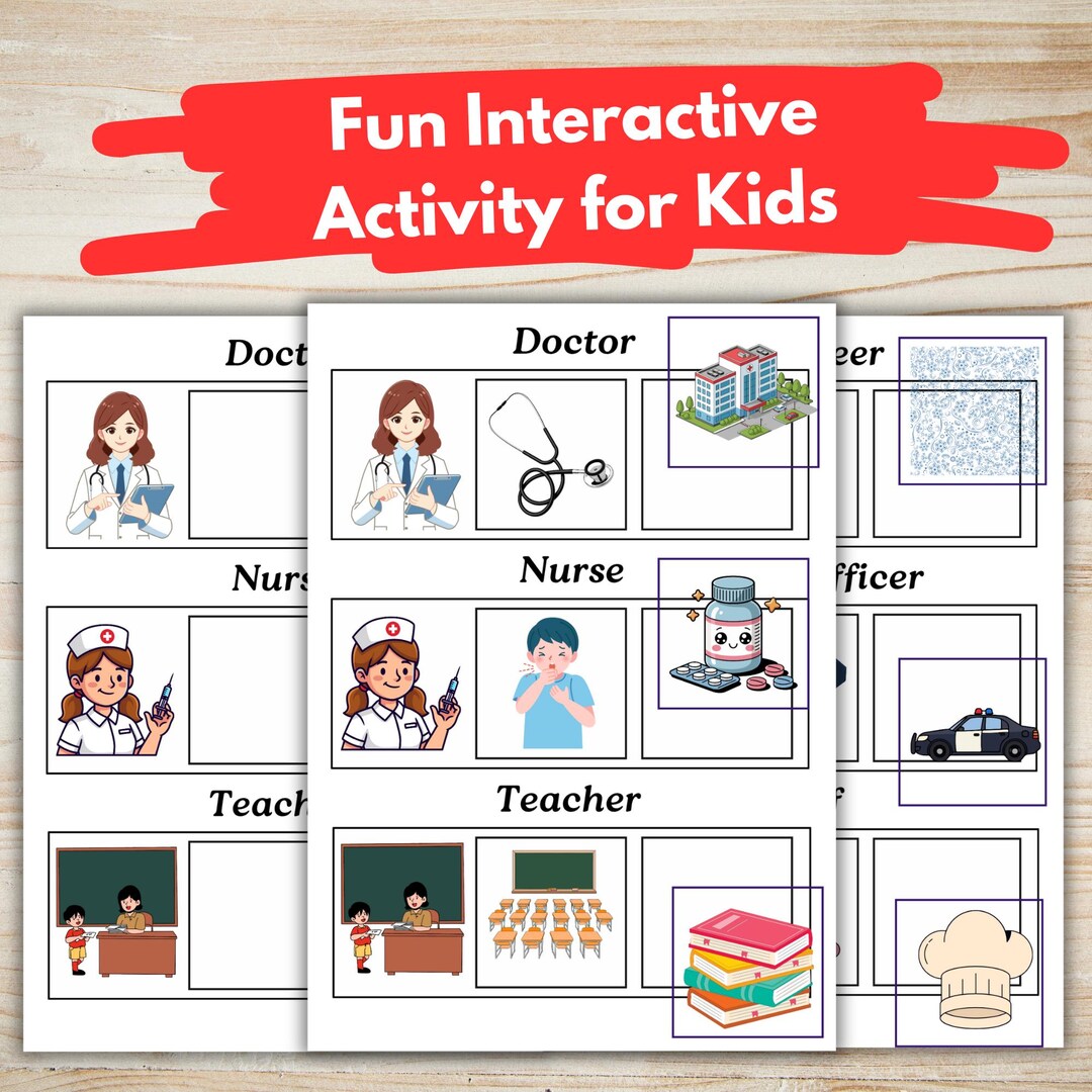 Fun Interactive Activity for Kids – Learn Careers With Cut & Stick ...