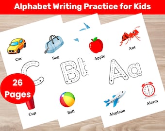 Alphabet-Verfolgungskarten, Buchstabenverfolgung, Arbeitsblätter für die Buchstaben des Alphabets, A - Z-Karteikarten, PDF, Vorschule Kindergarten zum Ausdrucken für Kinder
