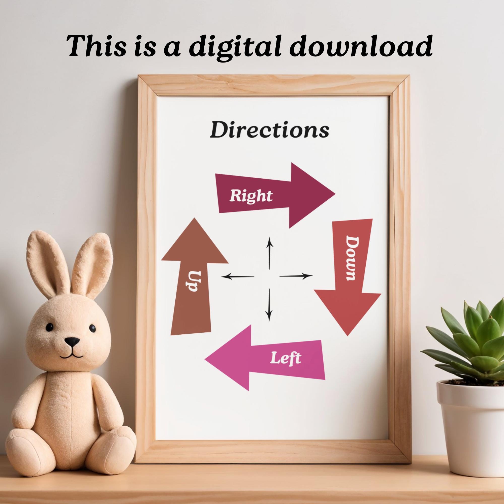 Kids Educational Poster – Directions Chart (right, Left, Up, Down ...