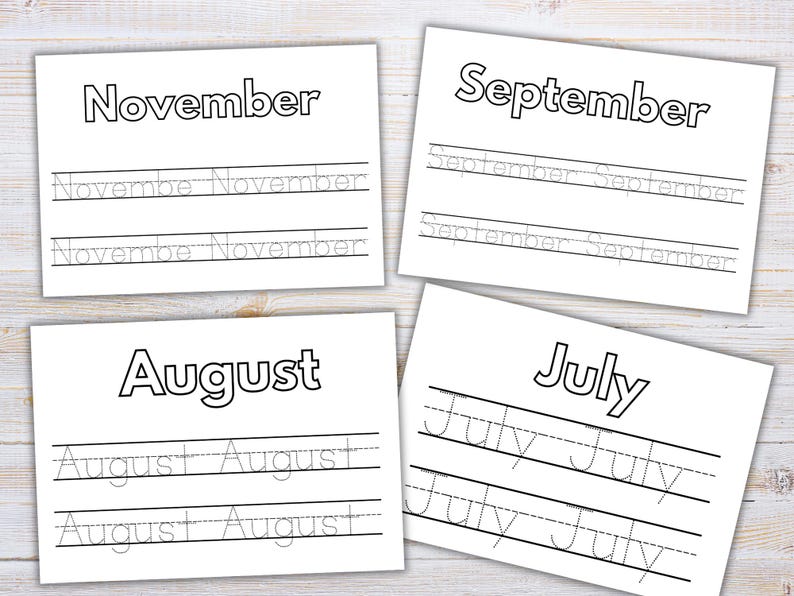 Months In Line Months of the Year Learning Worksheets for Kids | Printable Educational ...