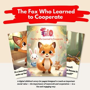 Kids Storybook | The Fox Who Learned to Cooperate | Printable Moral Story | Illustrated PDF for Children | 30 Pages