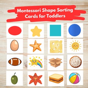 Montessori Shape Sorting Cards for Toddlers – Printable Educational Cards for Kids Learning Shapes & Objects