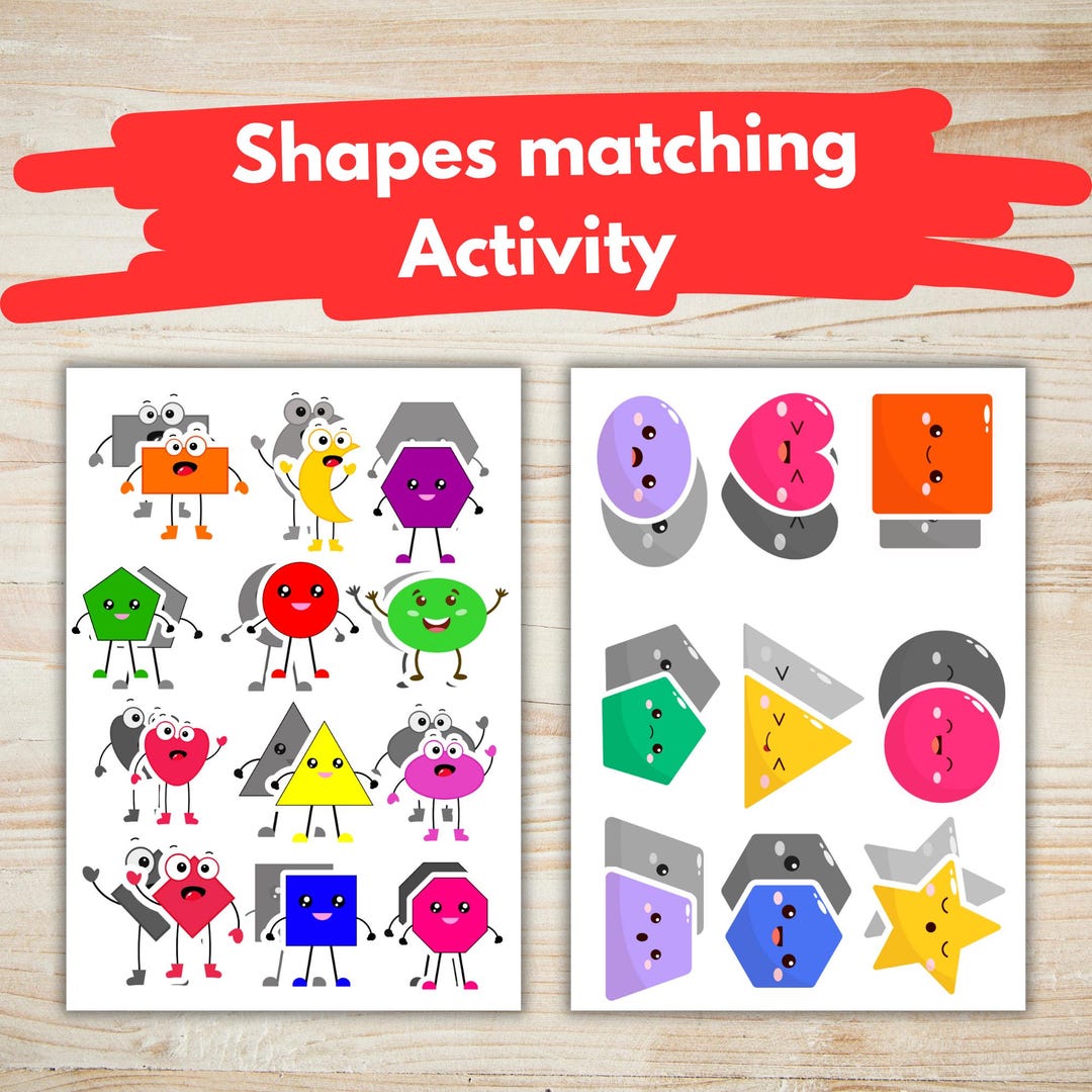 Shapes Matching Activity for Toddlers | Cut and Paste Shadow Game ...