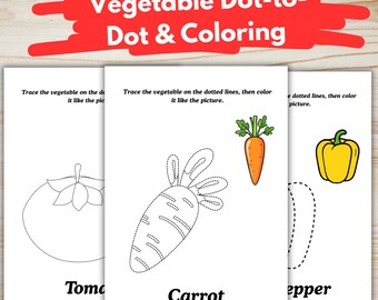 Plantaardig activiteitenboek van punt naar punt en kleurplaten voor kinderen (23 pagina's)