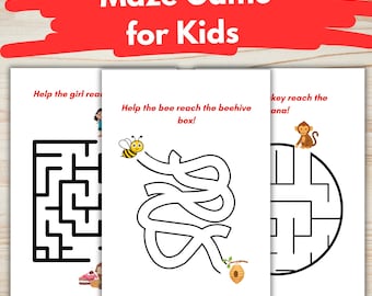Maze Game for Kids | Fun Puzzle Activity to Reach the Goal | Printable Labyrinth Game