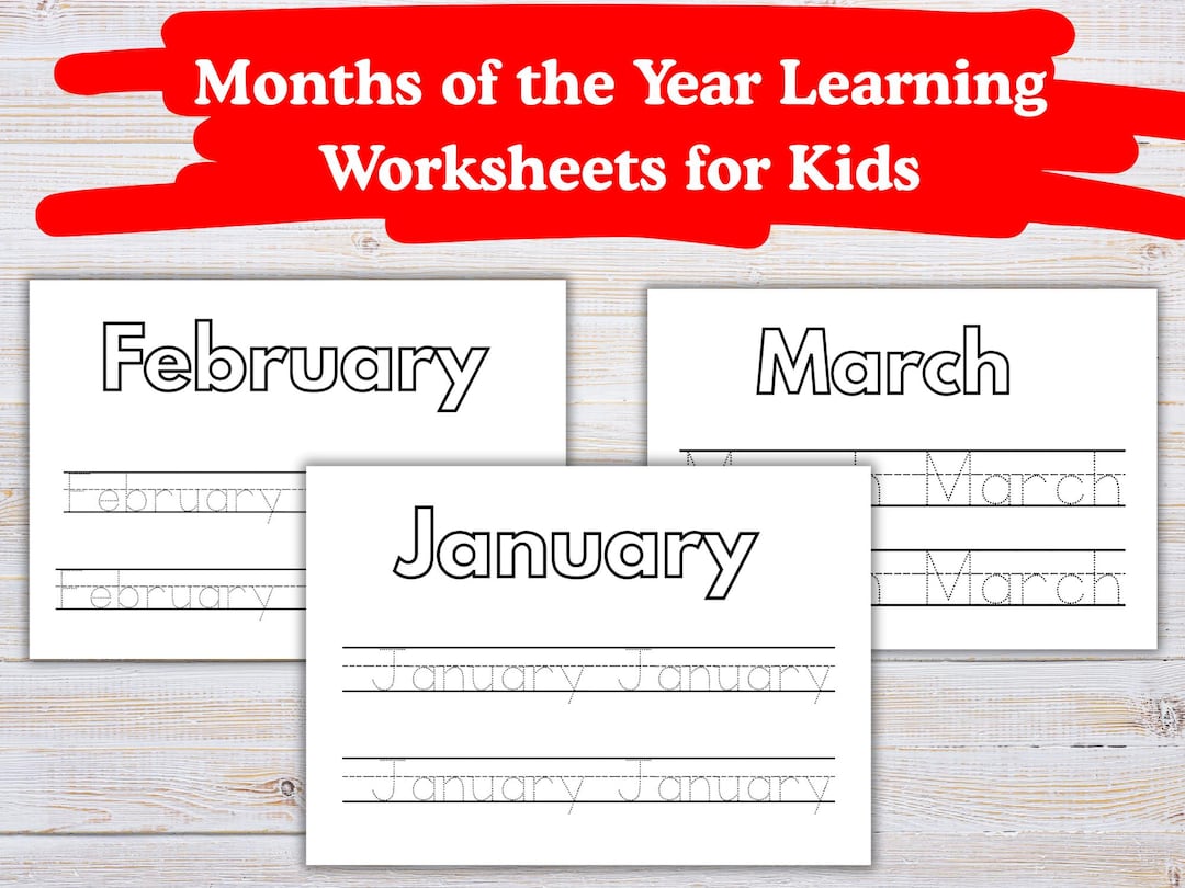 Months of the Year Learning Worksheets for Kids | Printable Educational ...