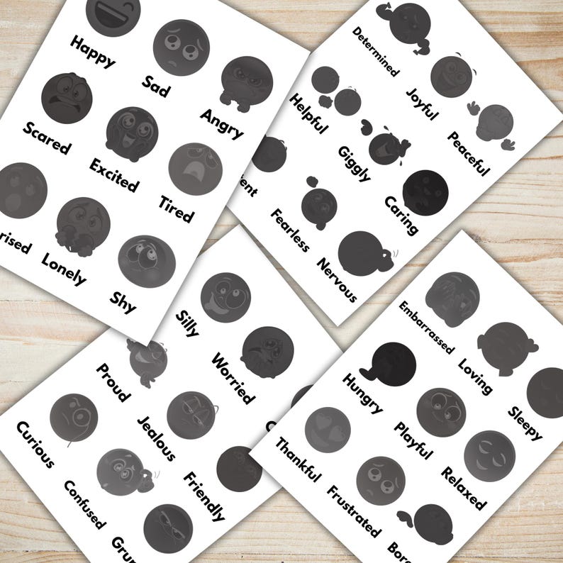 Kids Emotions Shadow Matching – Emoji Feelings Activity | Cut & Paste ...