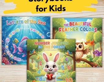 Learn Colors, Numbers & Letters — 3 Educational Storybooks for Kids