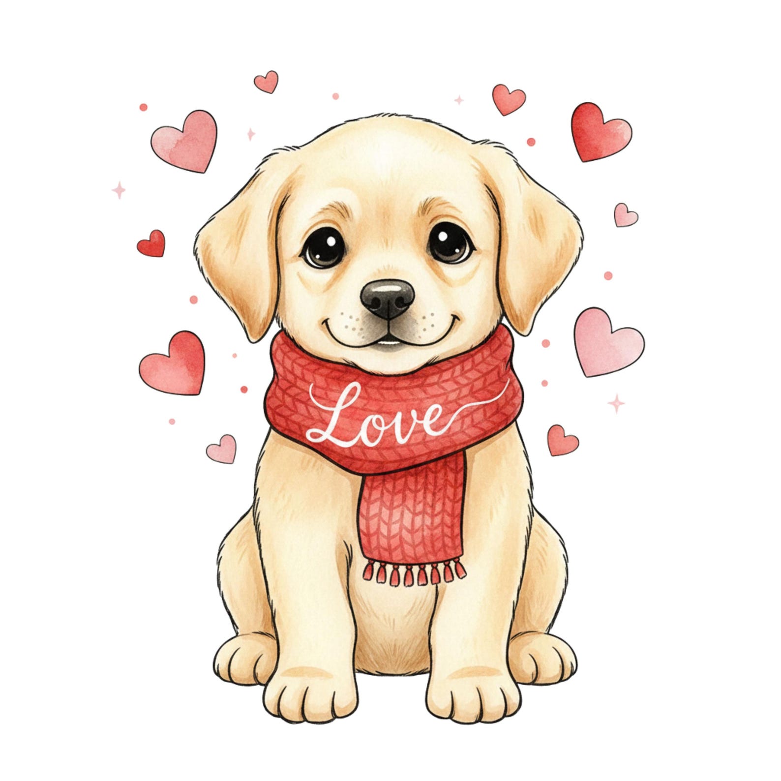Cute Puppy Love PNG Bundle | Adorable Dog Clipart With Heart Scarf ...