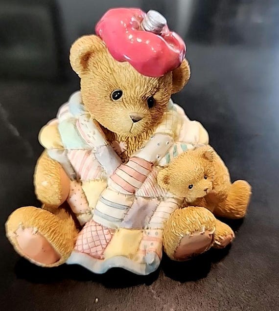 Cherished Teddies Figurine: "Can’t Bear to See You Under the Weather" Vintage Enesco Collectible