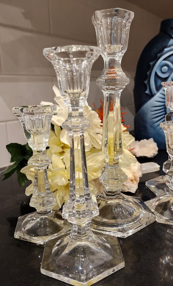 Partylite Venice Crystal Candleholder Set: 24% Lead Crystal, Romania